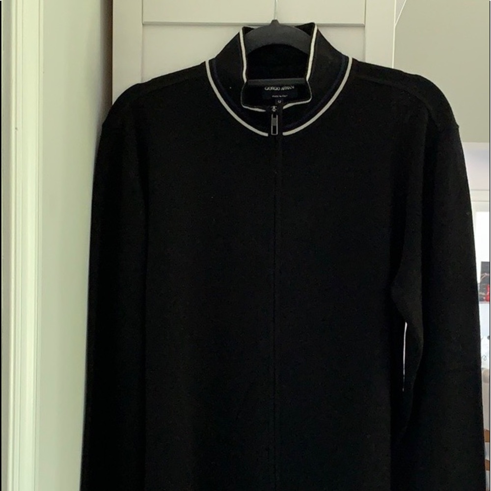 Giorgio Armani Virgin Wool Zipper Pullover